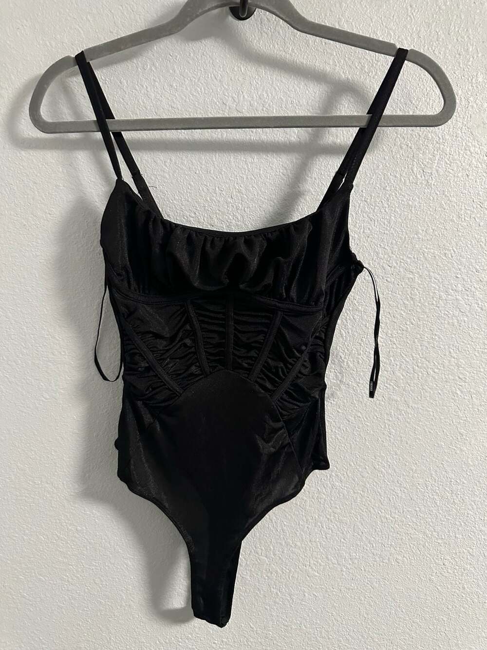 Forever 21 Ruched Cami Bodysuit Black Size Small
